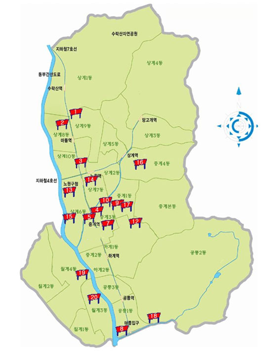 현수막 게시대 위치 및 약도